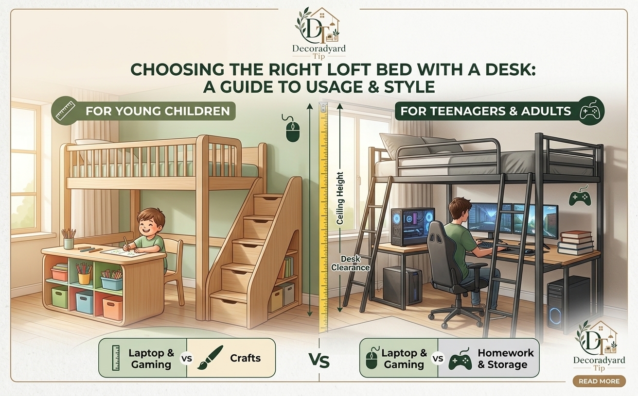 loft bed with desks